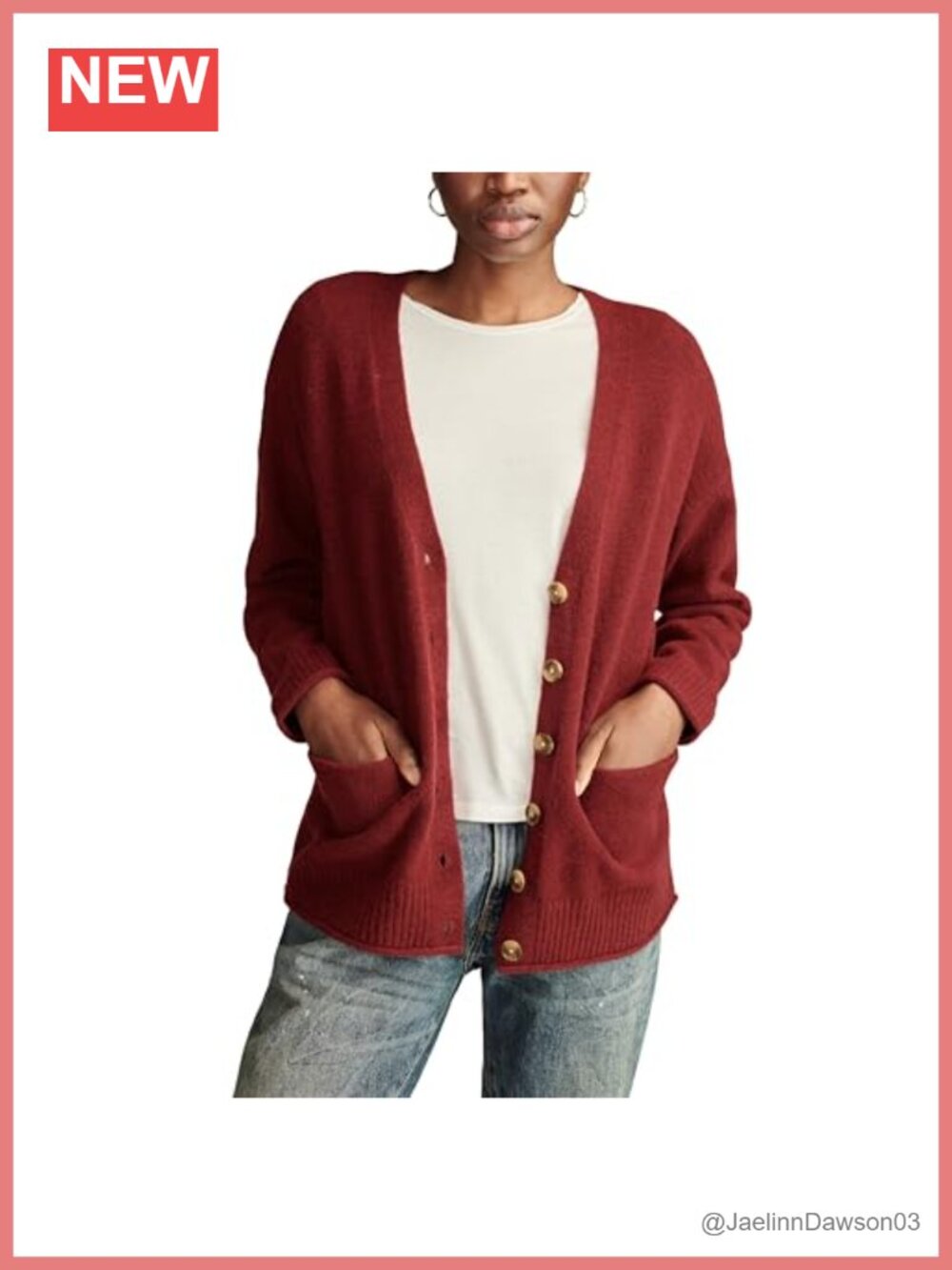 Slouchy Pocket Cardigan Button Front Long Sleeve Ribbed Soft Stretch Knit